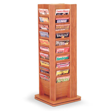 Rotating Floor Magazine Rack With 40 Pockets