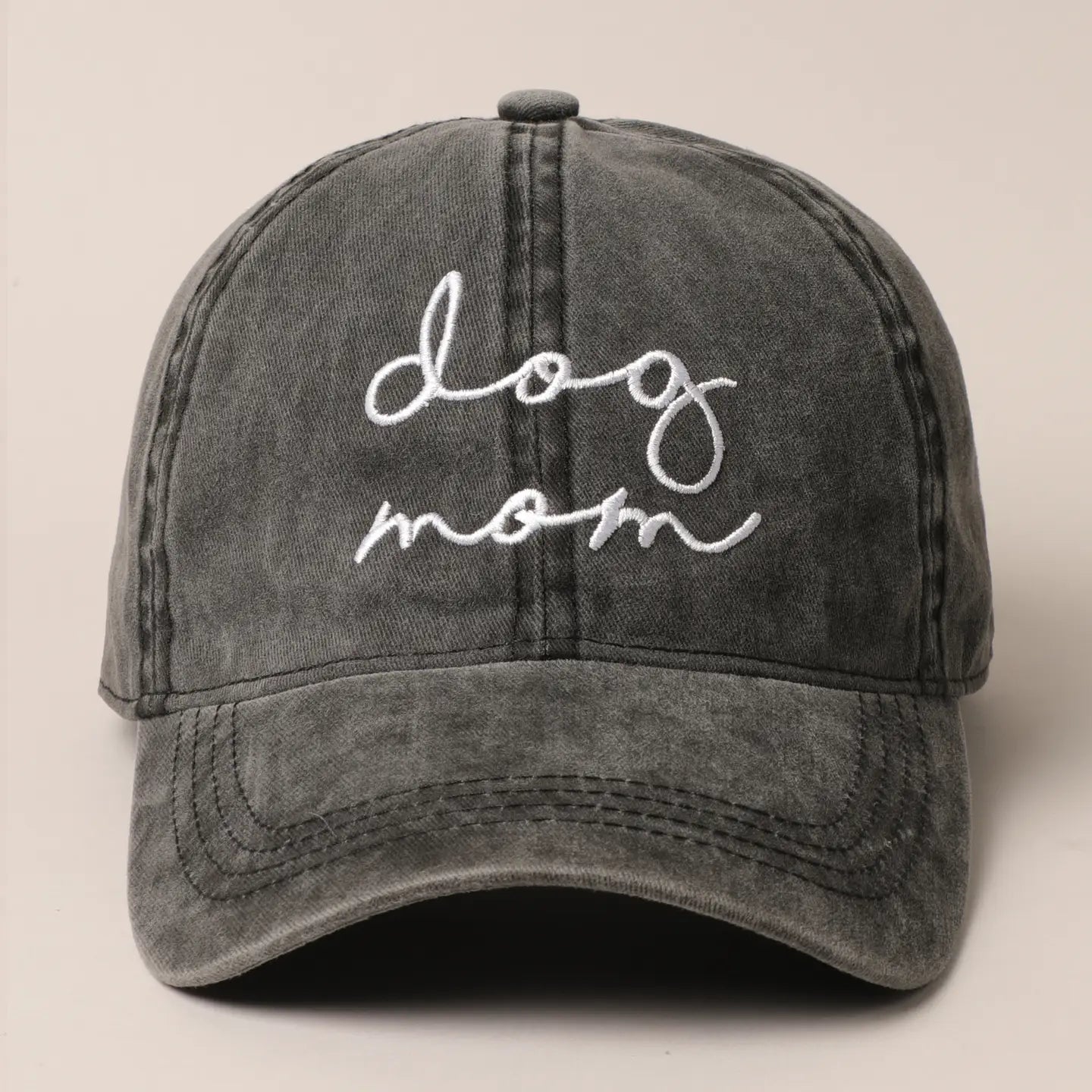 Baseball Hat: Dog Mom - Black