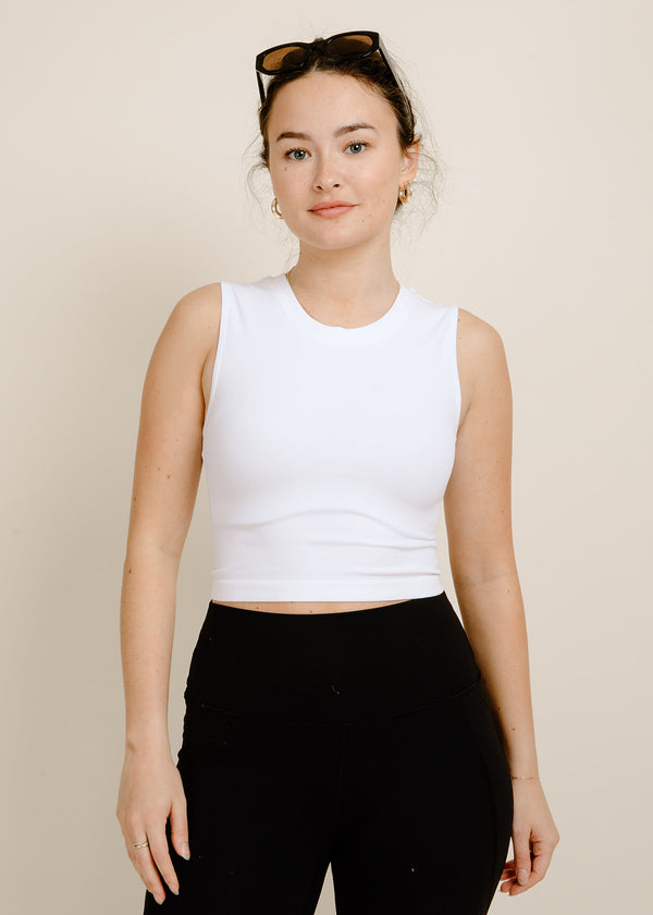 All The Way Up Crop Top - White
