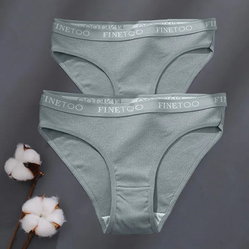 2pcs Cotton Panties Womens Briefs Sexy Low Rise Underwear - Picture 12 of 22