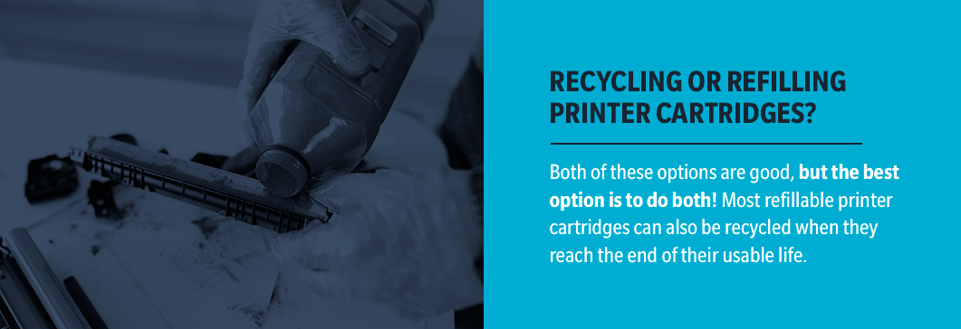 recycling or refilling printer cartridges