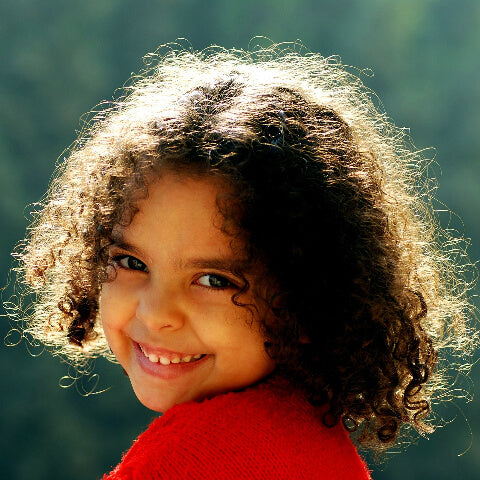 A girl with afro-texture hair