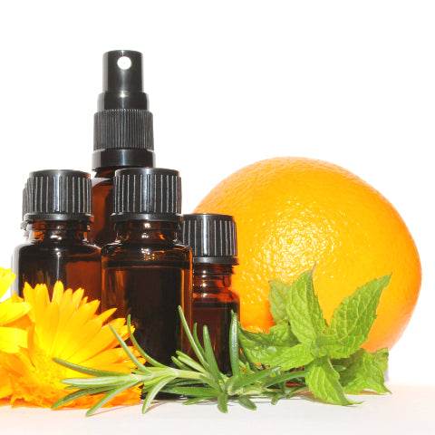 orange and essential oils plus mint, calendula and rosemary herbs