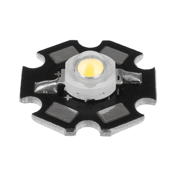 3W White LED on star board heatsink. High intensity cold white LED 