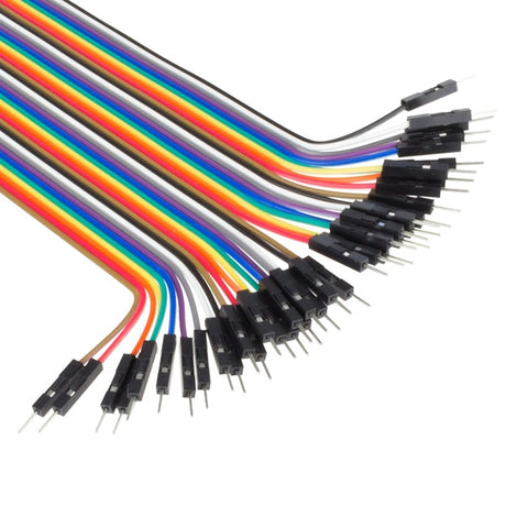 SET OF AWG BREADBOARD JUMPER WIRES - ONE PIN MALE TO MALE - 5.9 (15 cm) -  10 pcs - Whadda