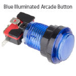 Blue Illuminated Arcade Button