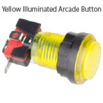 Yellow Illuminated Arcade Button