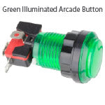 Green Illuminated Arcade Button