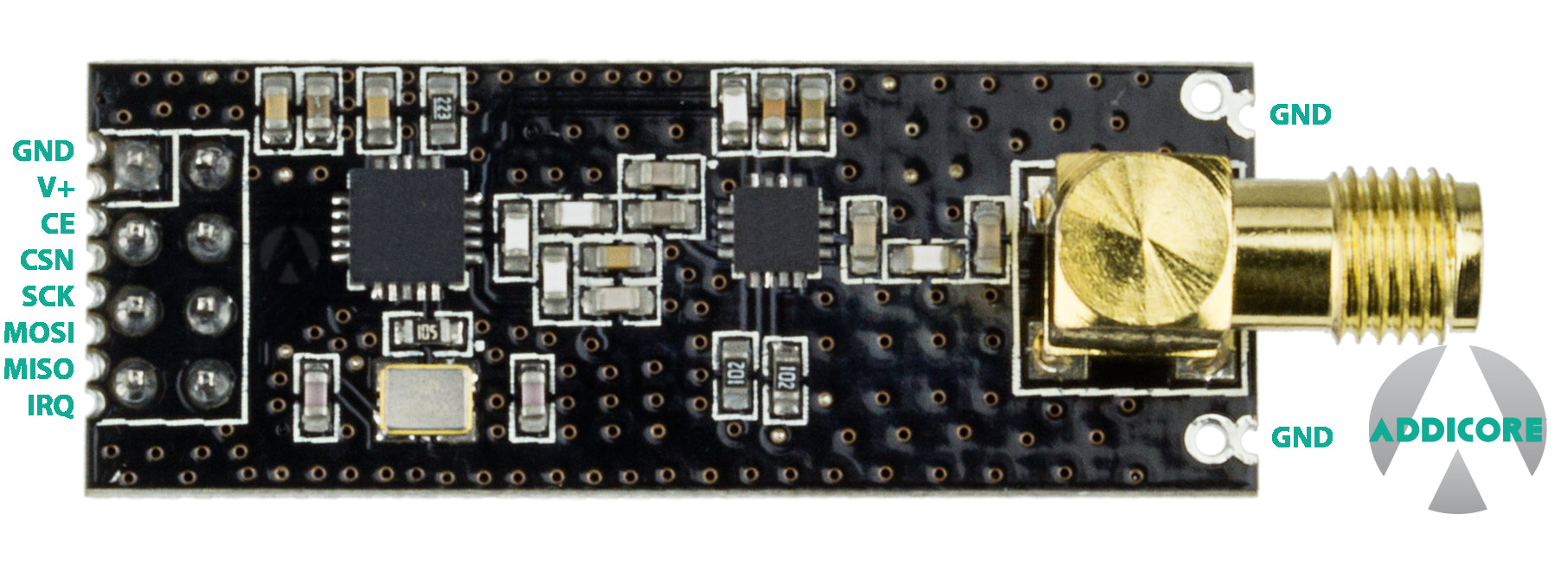 nRF24L01+ PA and LNA Castellations Pinout Diagram