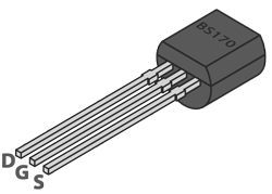 Addicore BS170 TO-92 MOSFET Pinout