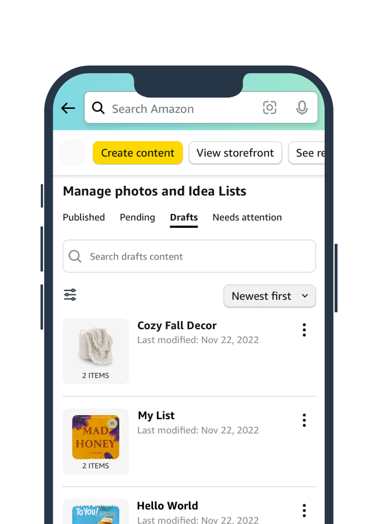 How to Reorder Idea Lists in Amazon Influencer Shop?