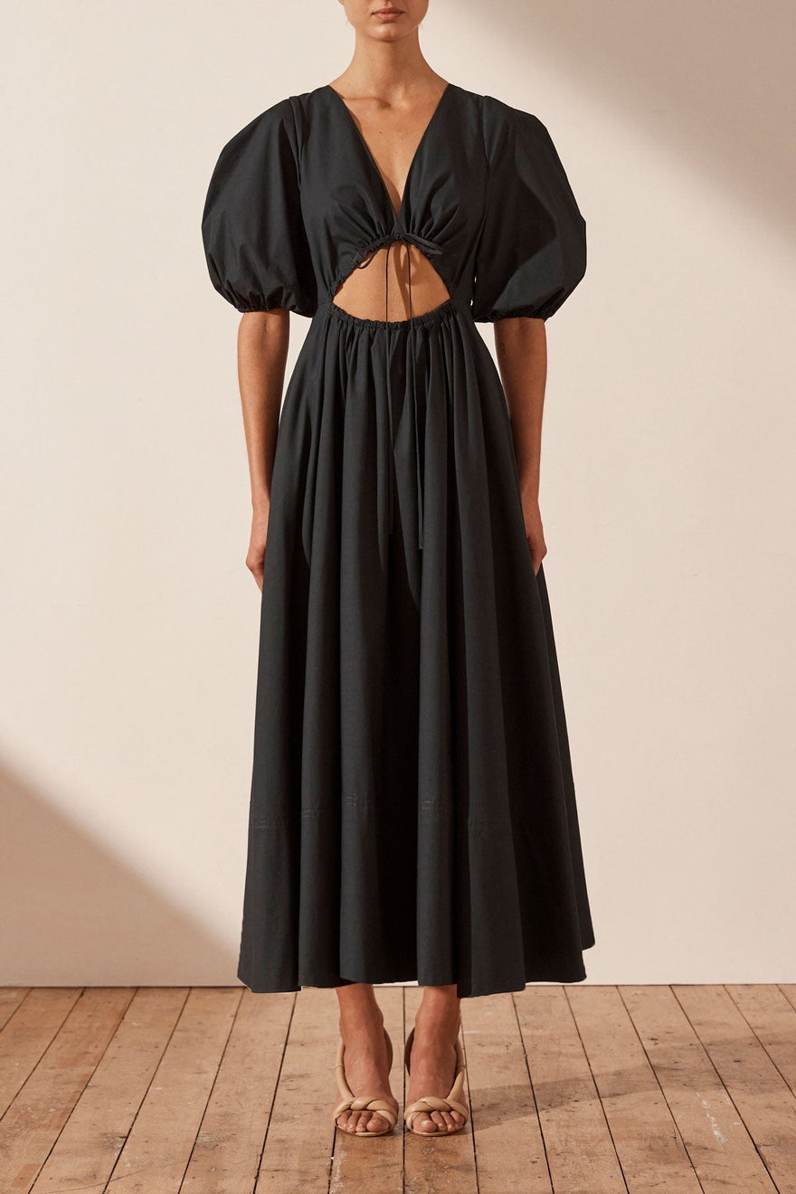Shona Joy - Andrea Short Sleeve Cut Out Midi Dress | All The Dresses