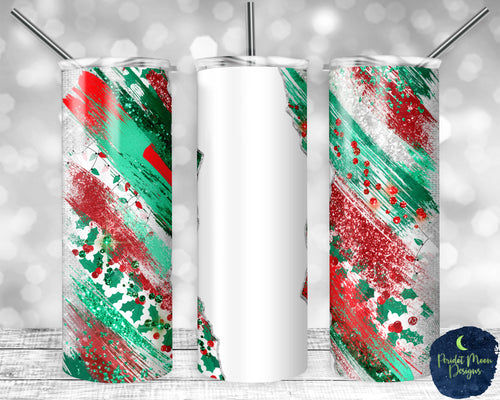 Christmas Custom Tumbler Green, Red, and Silver Milky-way Stanley