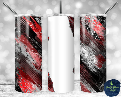 DIGITAL FILE Black and Silver Glitter Skinny Tumbler Sublimation