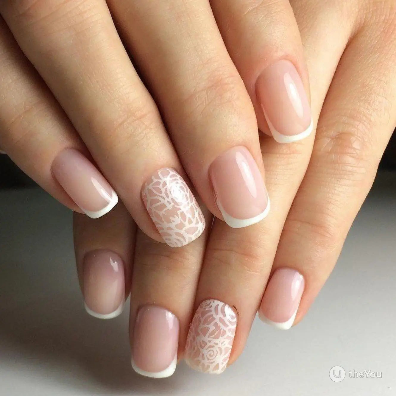Round Square Gentle monogram Nails at theYou.com