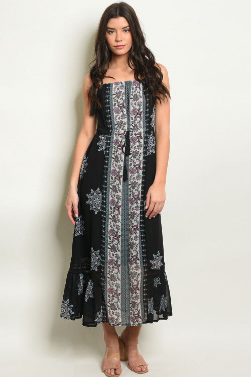 black tassel maxi dress