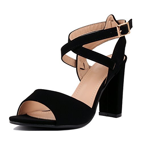 comfortable black open toe heels