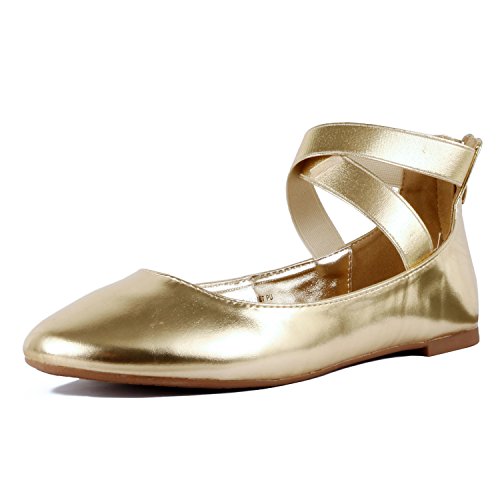 gold flat shoes women's