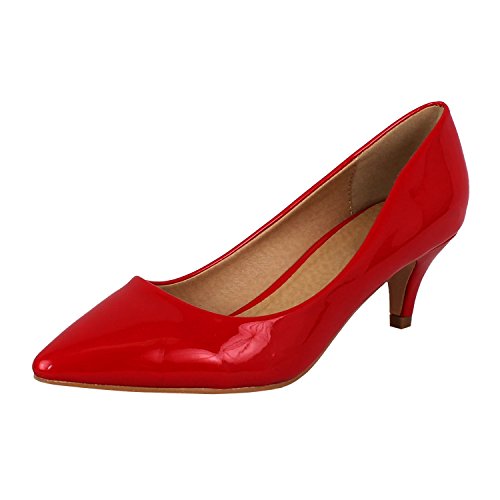 red low heel shoes for womens