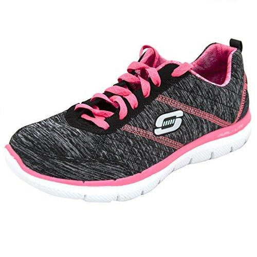 skechers black hot pink