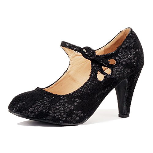 black lace shoes low heel