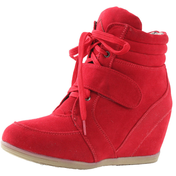 red high top wedge sneakers