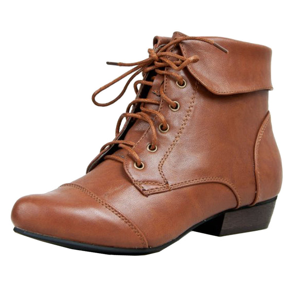 fold over lace up boots