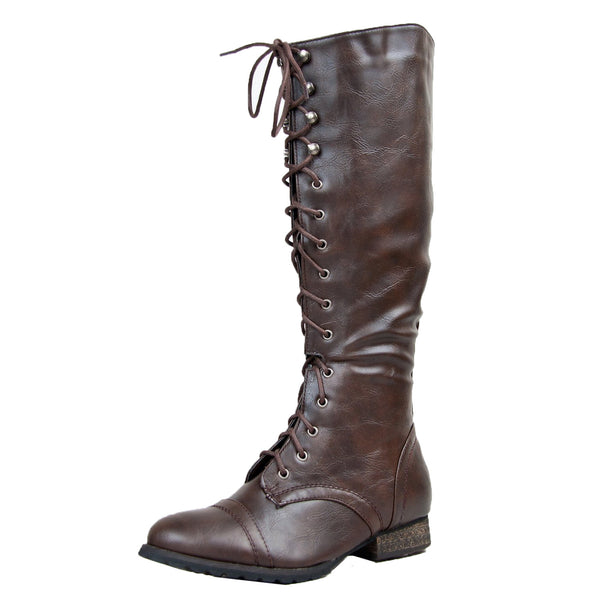 Guilty Shoes | Outlaw-13 Knee High Lace Up Military Boots