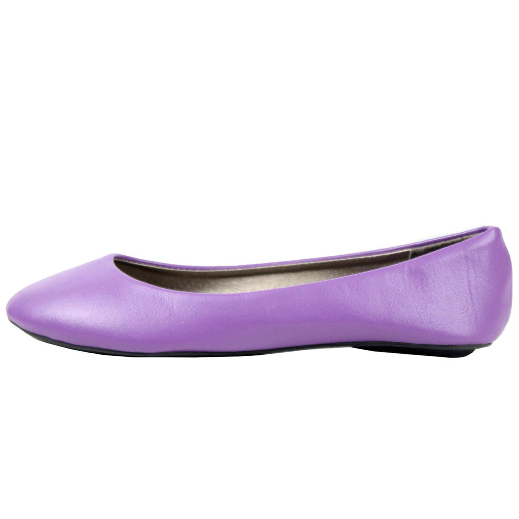 Guilty Shoes | Slip On Leatherette Color Ballet Flats