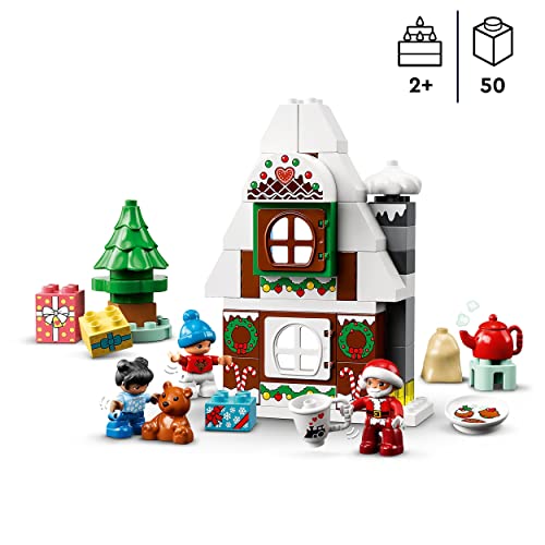 LEGO 10976 Duplo Casa de Pan de Jengibre de Papá Noel, Juguete con Ladrillos, Figuras y Osito de Peluche, Niños de 2 Años - mamyka
