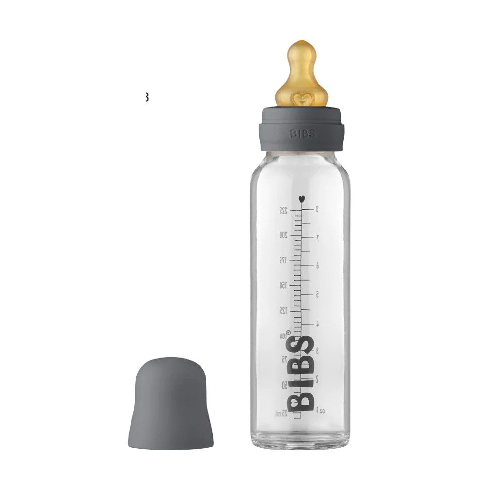 Se BIBS Bottle - Komplet Sutteflaskesæt - Stor - 225 ml. - Iron hos Glade Rollinger