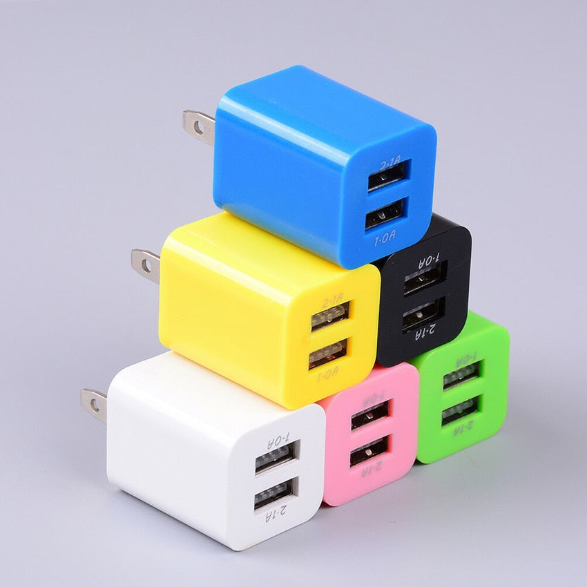 5V 1A US Plug USB Charging Dual Port Power Adapter