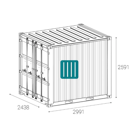 Dimensions container 10 pieds