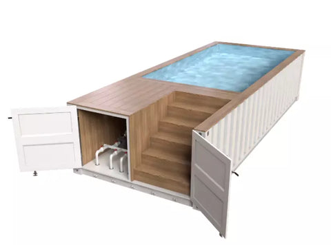 Piscine conteneur aménagé