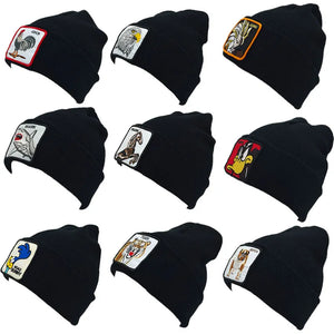 23Colors Solid Animal Cartoon Embroidered Knit hat Skullies Beanie Caps For Women Winter Adult Solidy Patch Ski SkullCap Warm - Light Notes Inc.