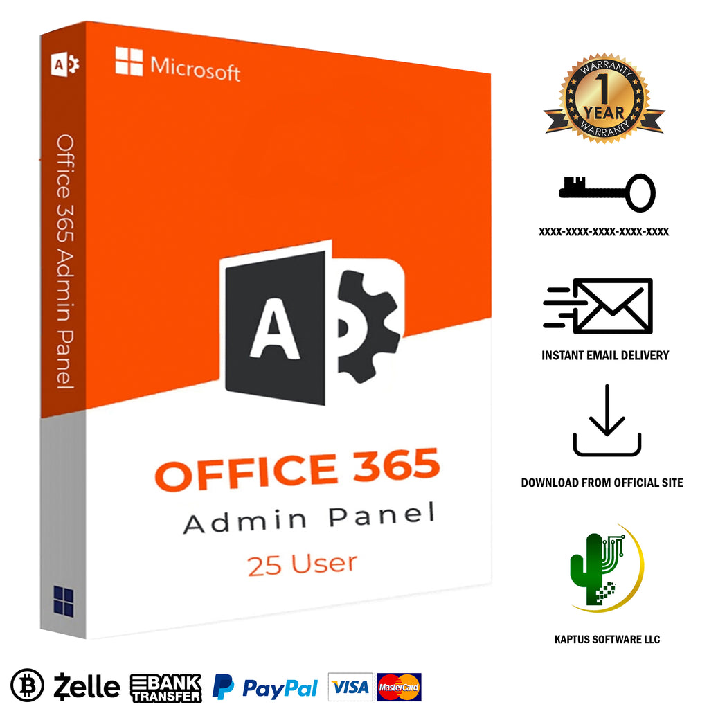 Admin Panel Office 365 E5 25 Licencias Permanente– Kaptus Software