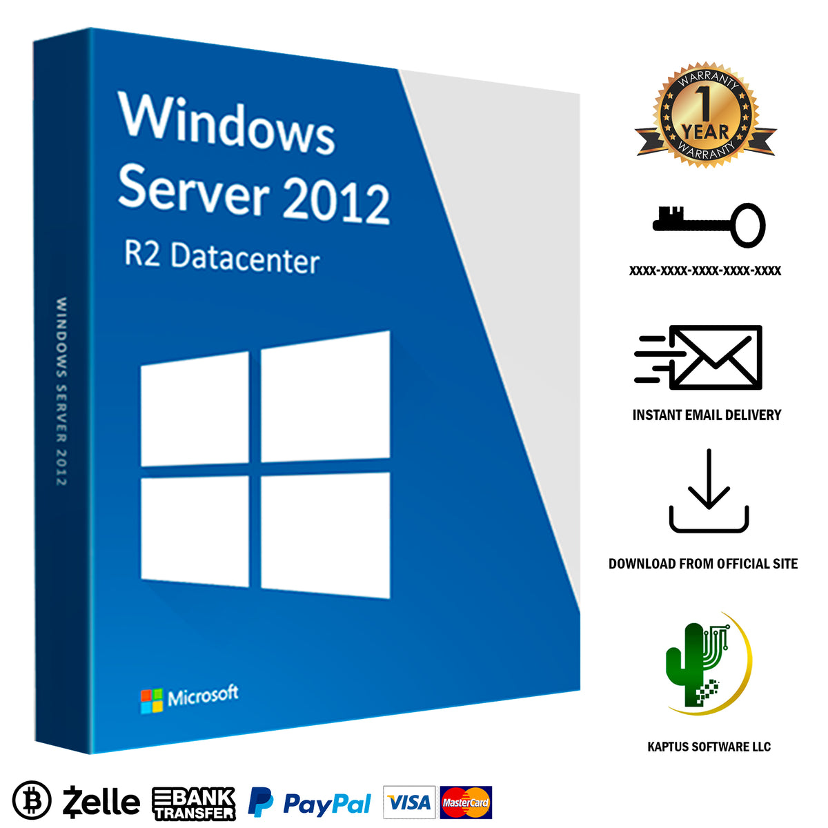 Licencia Windows Server 2012 R2 Datacenter Original Permanente Kaptus Software 9134