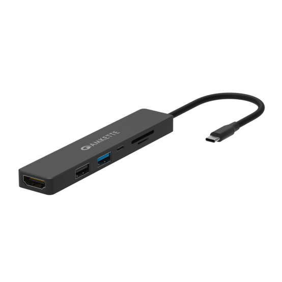 6 in 1 Multi USB C Adapter With Ethernet