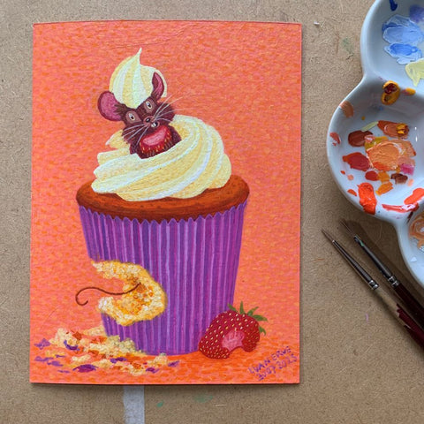 Linda van Erve - vrolijk illustratie blog - zo schilder je een cupcake