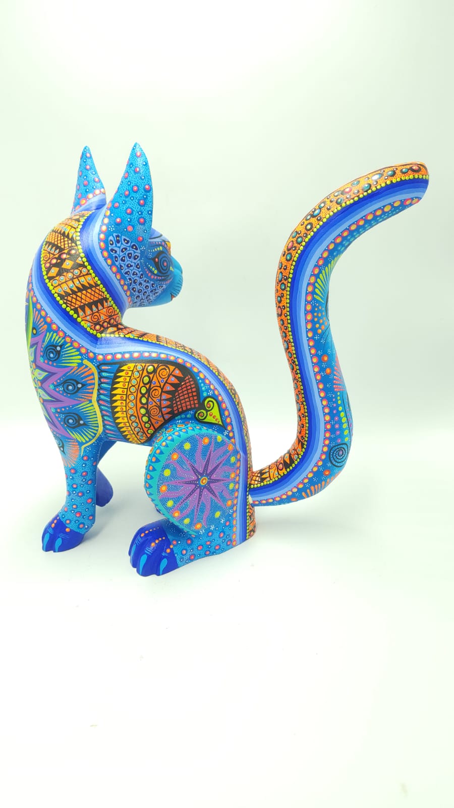 Oaxacan Wood Carving Alebrije Nahual Hand Made Cat By Luis Sosa