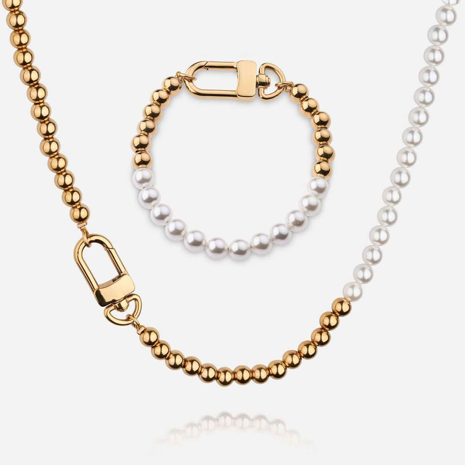 "NUCA" CHAIN & BRACELET BUNDLE - GOLD - Masión product image