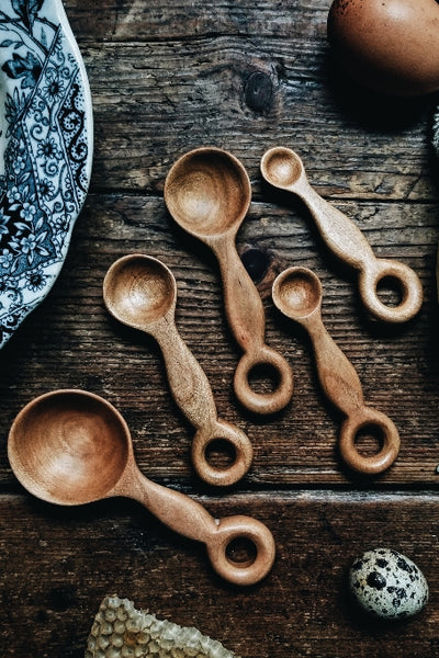 HAND CARVED WOOD MEASURING TEASPOONS – Rustic Riverside Mercantile