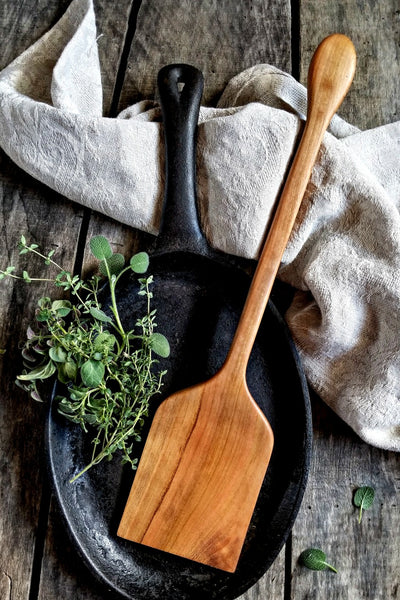 Handcrafted Wood Pot Scraper - Traditional Kitchen