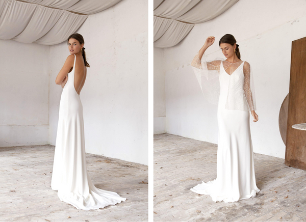 Maison Floret Pierre minimal slip white wedding dress