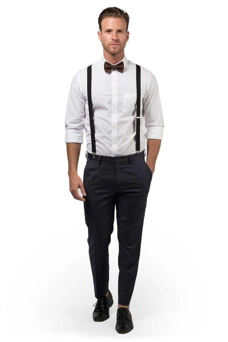 Black Suspenders & Brown Bow Tie - Baby to Adult Sizes– Armoniia
