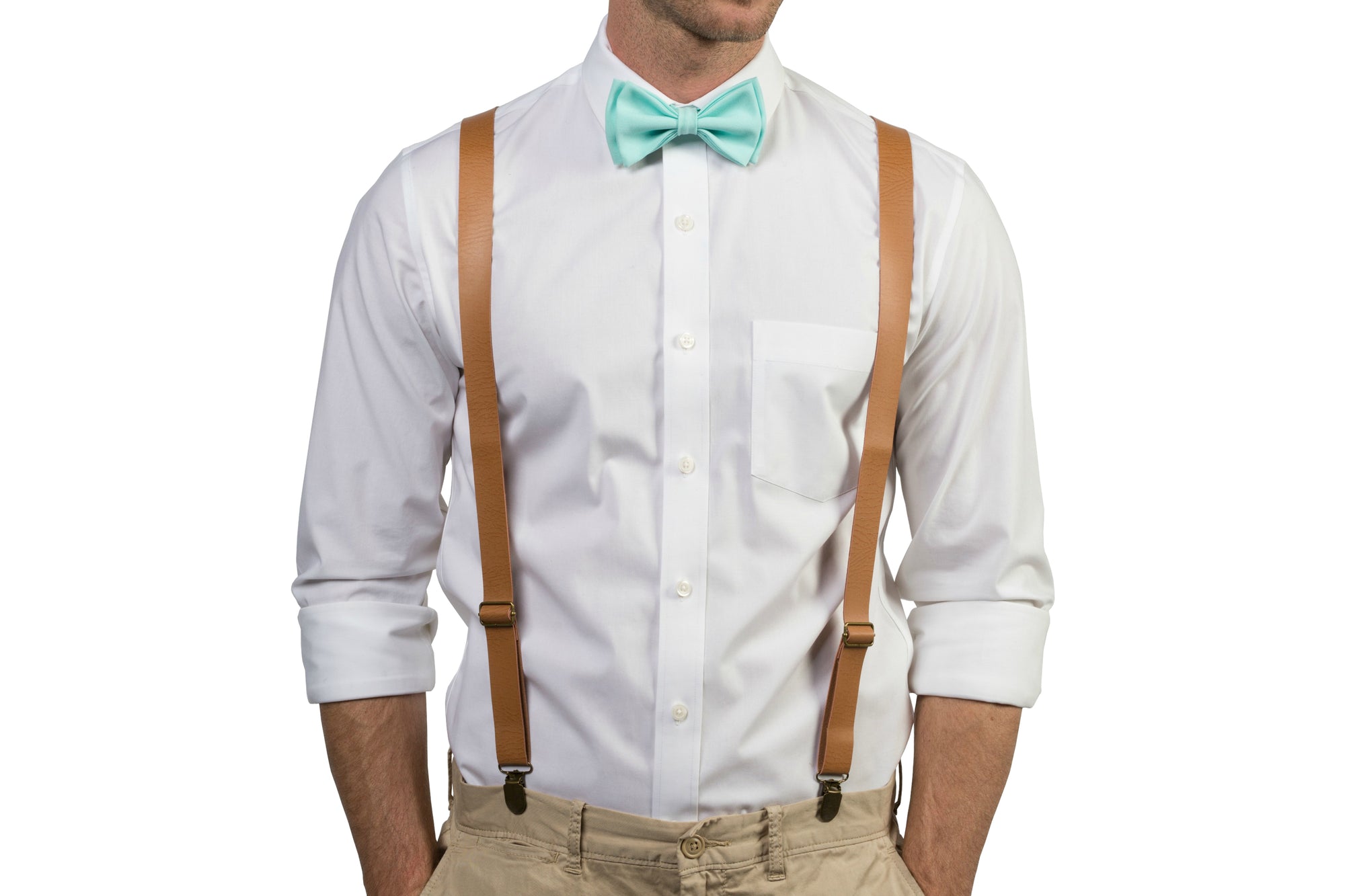 tan bow tie