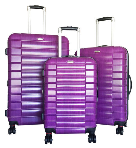 purple luggage sets with spinner wheels