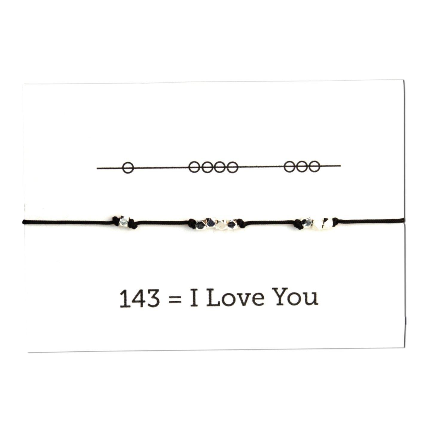 I Love You 143 Cord Bracelet - Black - Sunday Girl by Amy DiLamarra