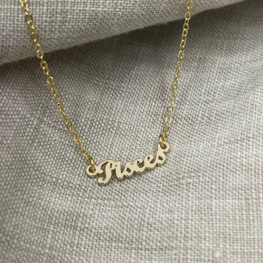 Zodiac Script Necklace - Aries - Sunday Girl by Amy DiLamarra