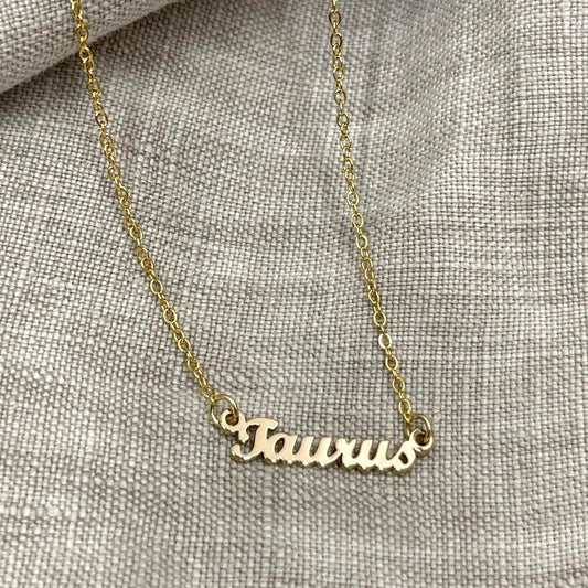 Zodiac Script Necklace - Aries - Sunday Girl by Amy DiLamarra